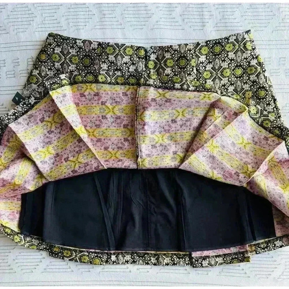 NWT Modcloth Good as Gold Tapestry Lined Pleated A Line Short Skirt Size 16 - Picture 10 of 13